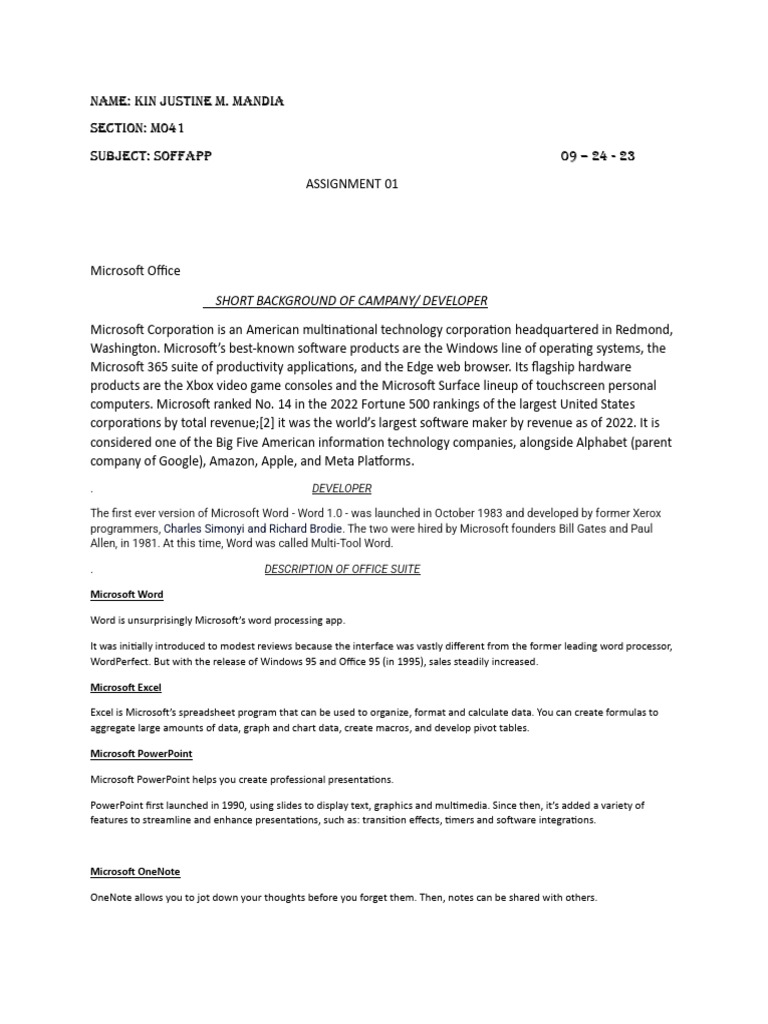 Overview of Microsoft Office Applications | PDF | Business | Art