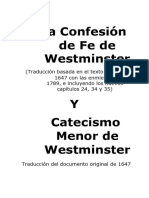 Confesion de Fe De Westminster  y Catecismo Menor de Westminster