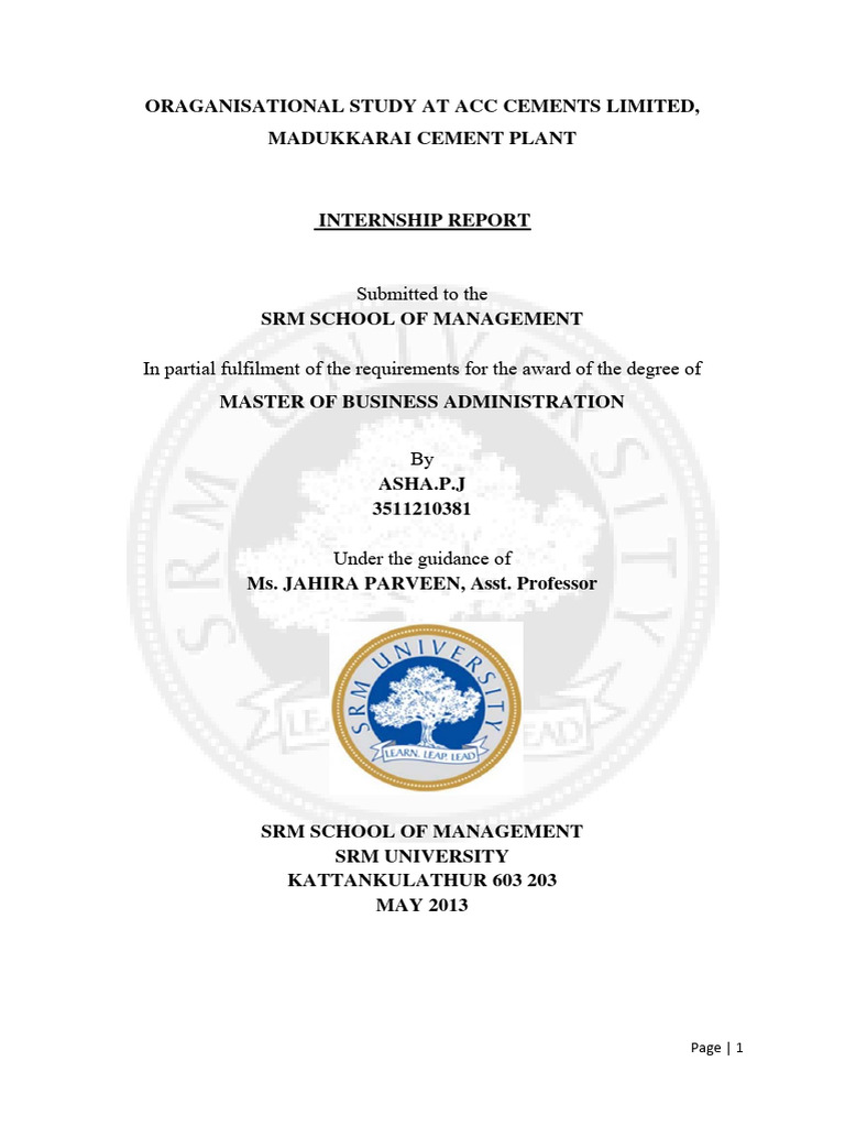 Cement Industry Report Analysis PDF