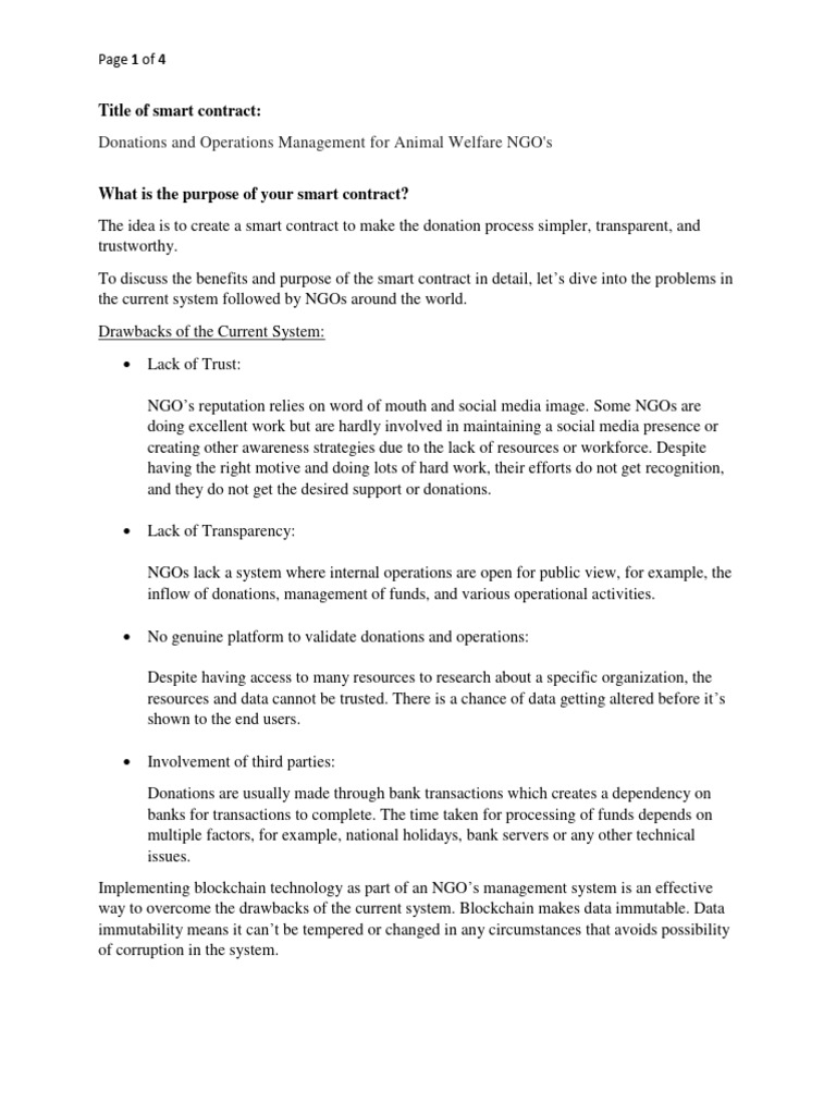 Smart Contract Document | PDF