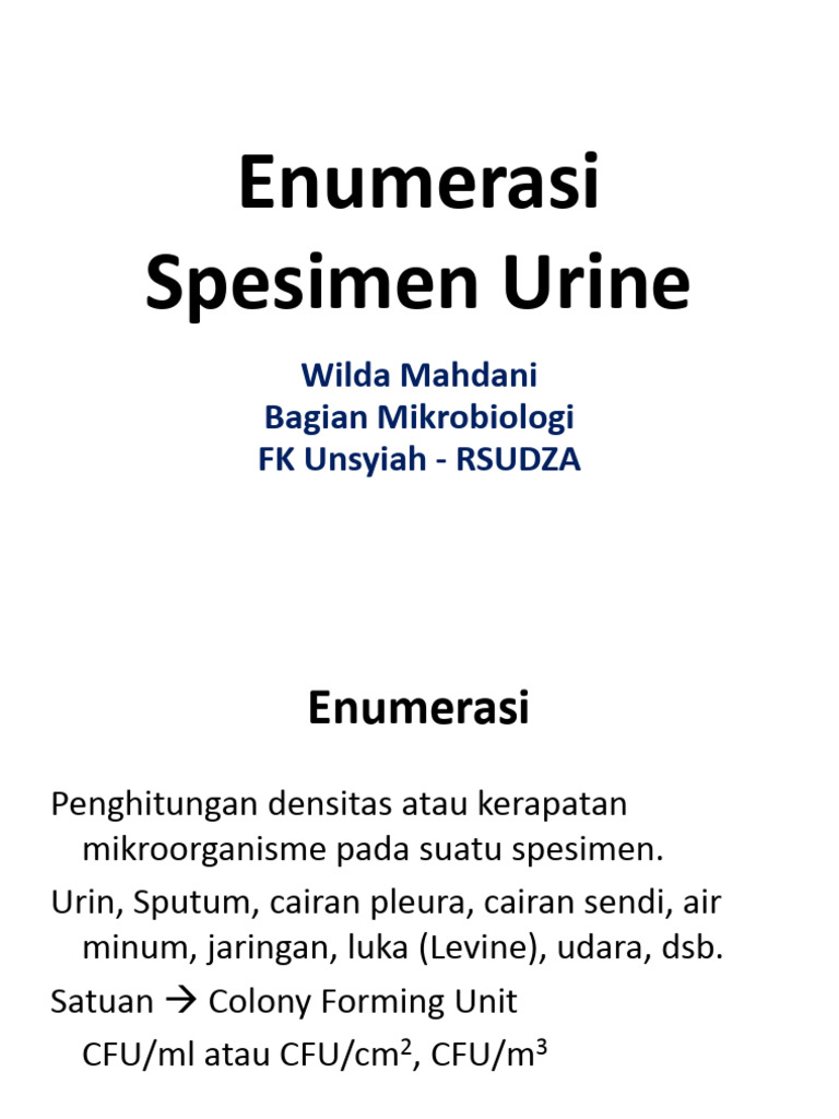 Enumerasi Spesimen Urine | PDF