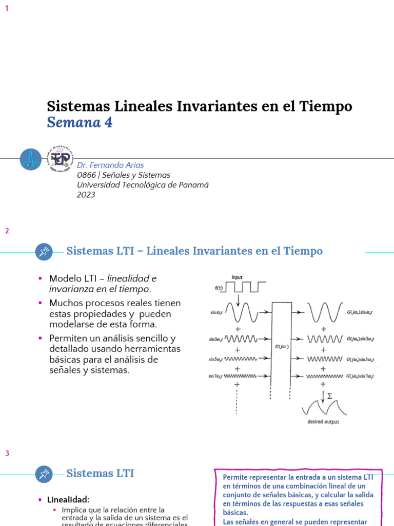 Sistemas LTI: Teoría y Aplicaciones | PDF | Métodos y materiales de ...