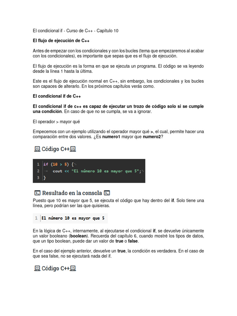 El Condicional If | PDF | Informática | Tecnología