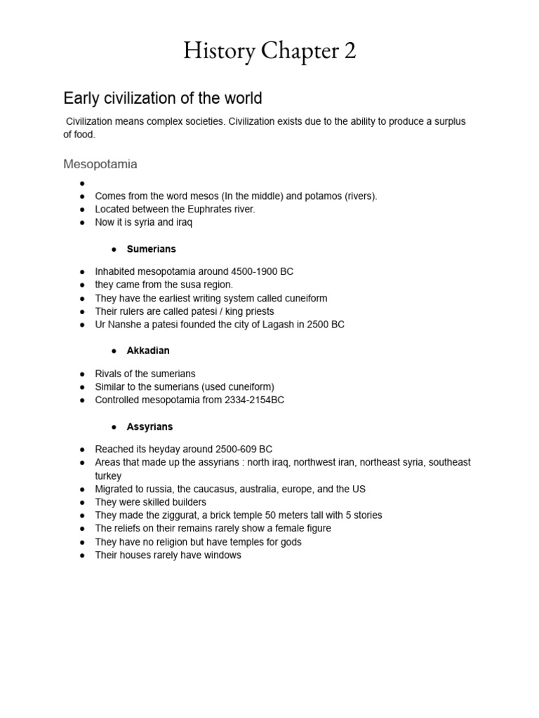 Early Civilization of The World | PDF | Social Science | History