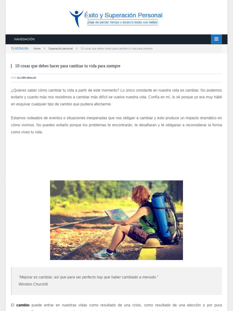 10 Cosas Que Debes Hacer para Cambiar Tu Vida para Siempre | PDF