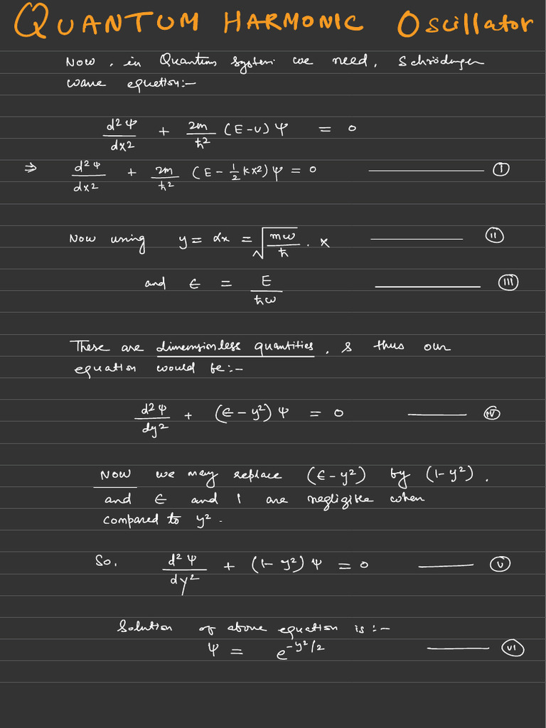 Derivation of Quantum Harmonic Oscillator Wave Function PDF
