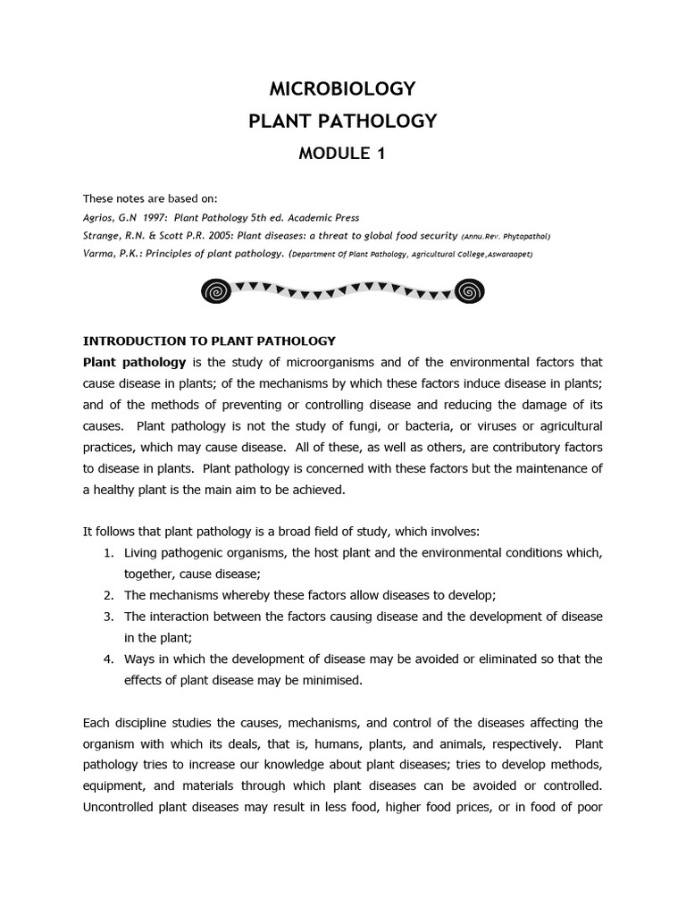 Plant Pathology Lecture 2 and 3 Notes | PDF | Wellness