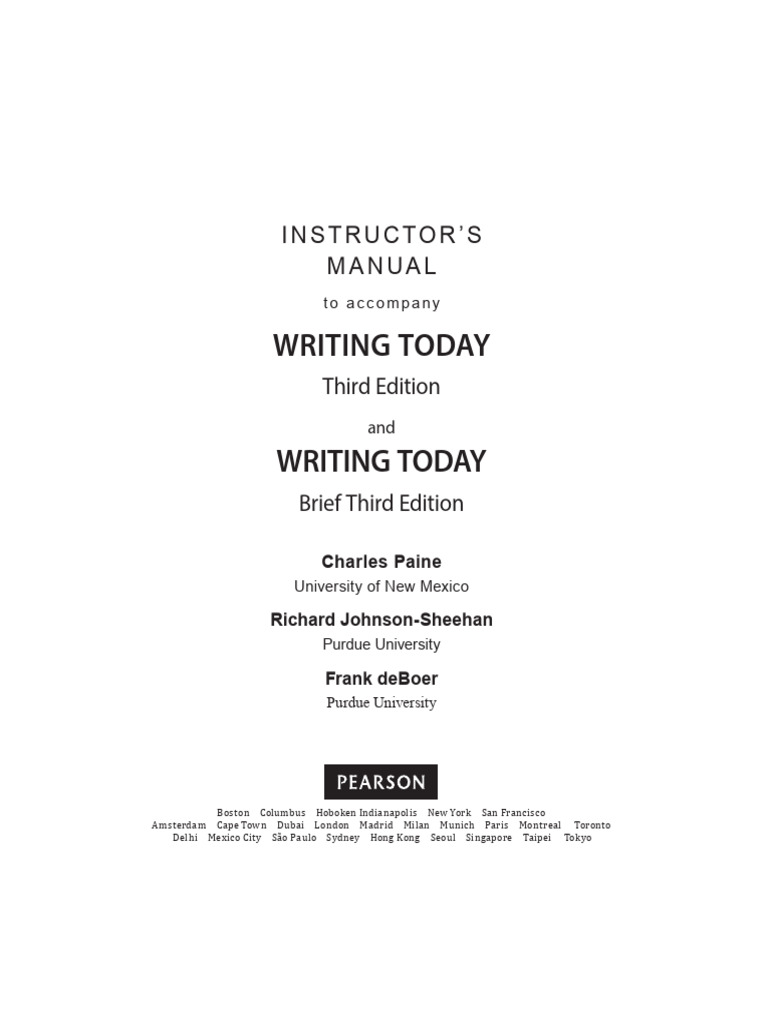 Writing today 3rd ed instructor s resource manual pdf