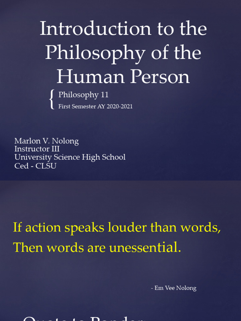 Module 1 Introduction to the Philosophy of the Human Person Edited | PDF