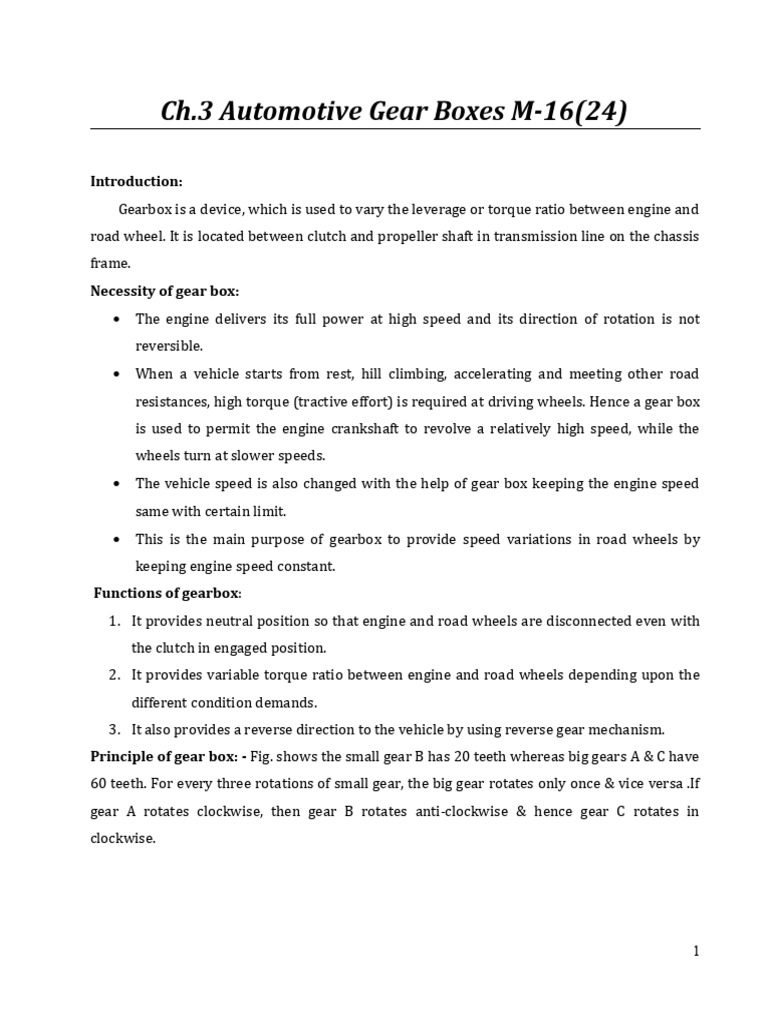 Chapter 3 Automotive Gear Boxes PDF