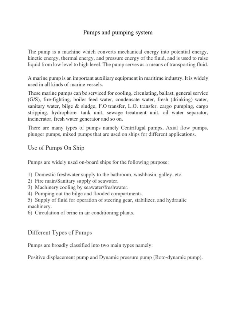 Pumps and Pumping System PDF Pump Piston