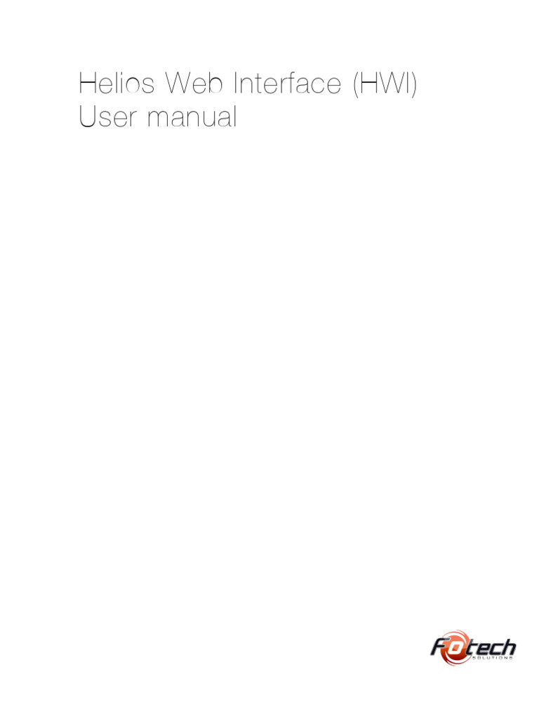 Helios Web Interface User Manual | PDF | World Wide Web | Internet & Web