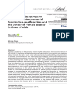 #Girlbossing The University Side Hustle: Entrepreneurial Femininities, Postfeminism and The Veneer of Female Success' in Times of Crisis