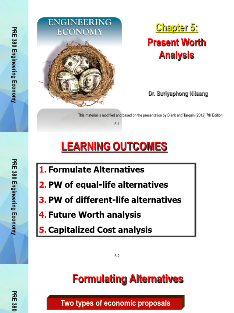 Chapter+5+-+Present+Worth+Analysis | PDF