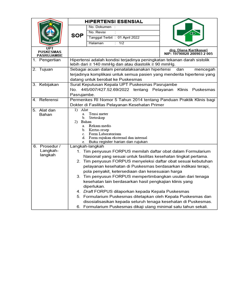 Sop Hipertensi Esensial PDF
