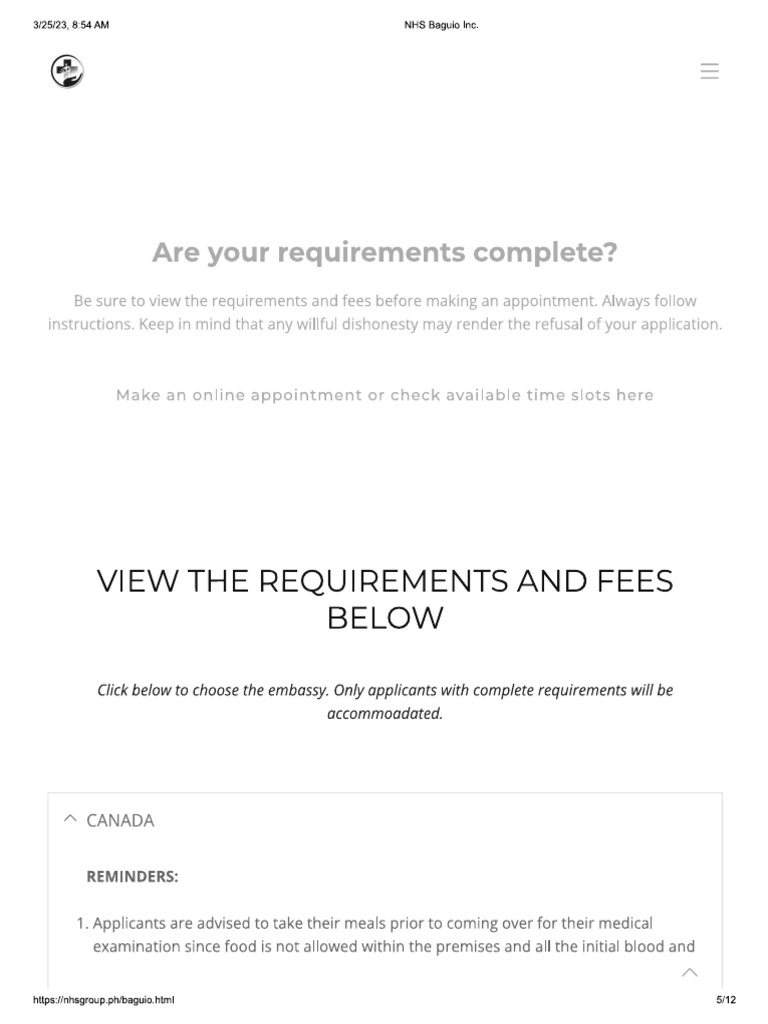 NHS Requirements PDF