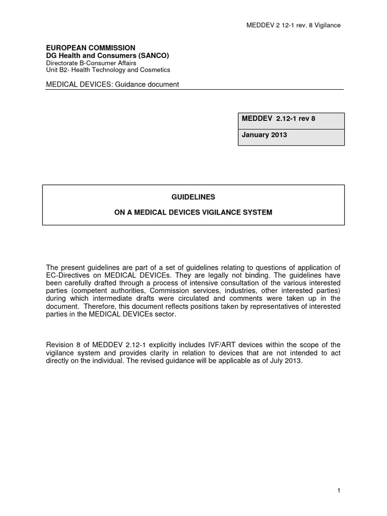 Guidelines on Medical Devices Vigilance System PDF