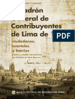 BCRP - El Padron General de Contribuyentes de Lima de 1821 Ciudadanos, Cuarteles y Barrios