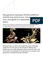 Descoperită La Constanța, Statuia Șarpelui Glykon