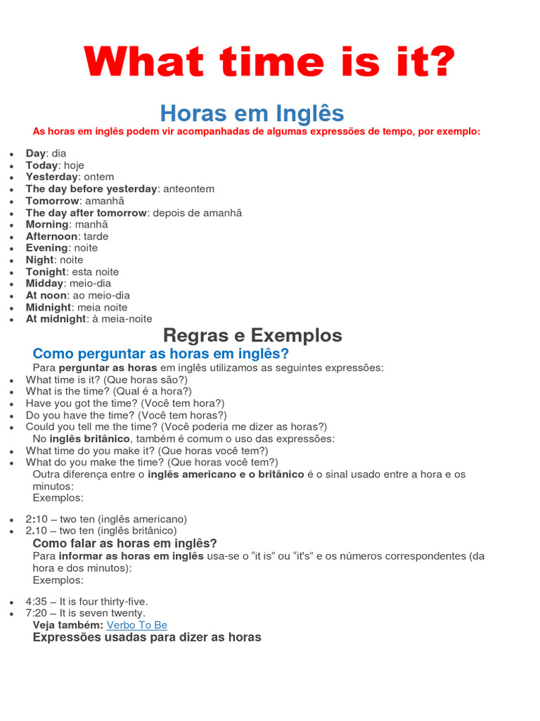 3 What Time Is It | PDF | Carreira e Crescimento | Artes Linguísticas e ...