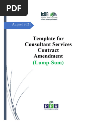 Amendment to Consultant Contract_Template eng_Lump Sum