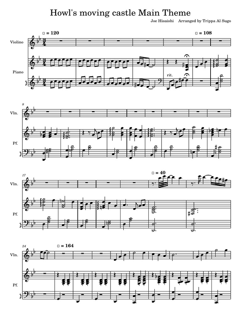 Howl S Moving Castle Main Theme | PDF