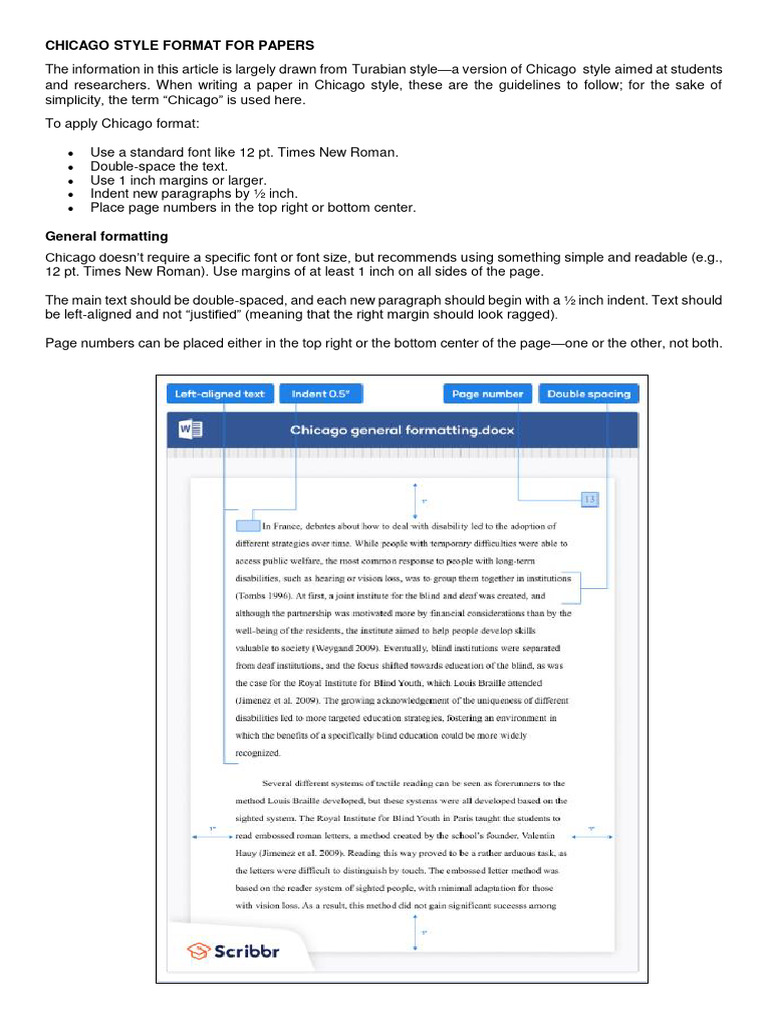 Chicago Style Format Guide PDF