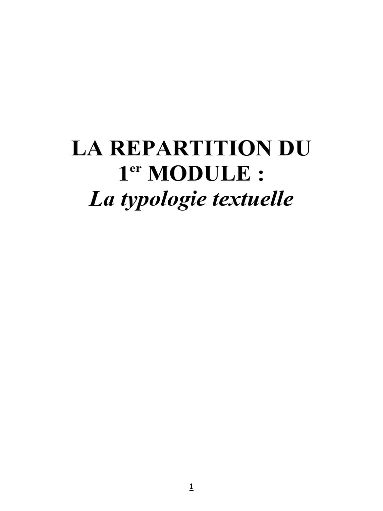 Typologie Textuelle : Module Tronc Commun | PDF