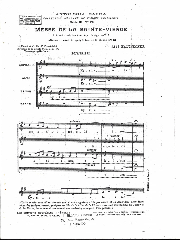 Messe de La Sainte Vierge PDF