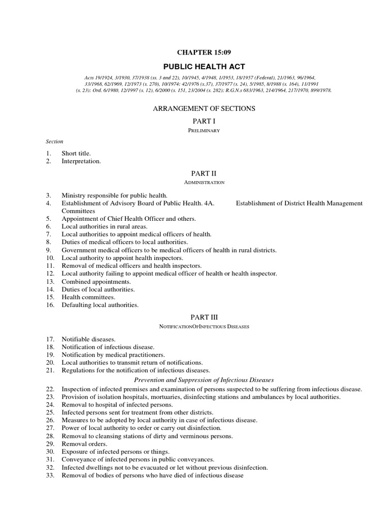 Public Health Act Overview | PDF