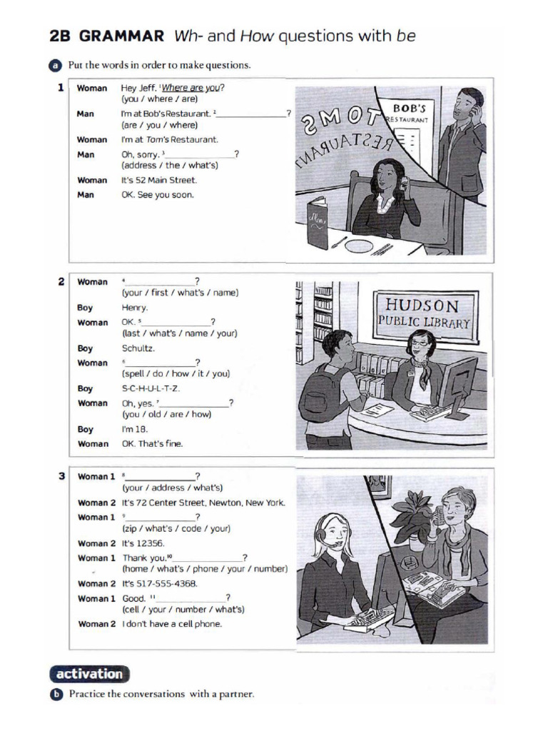 2B Grammar Wh-Questions With Be | PDF