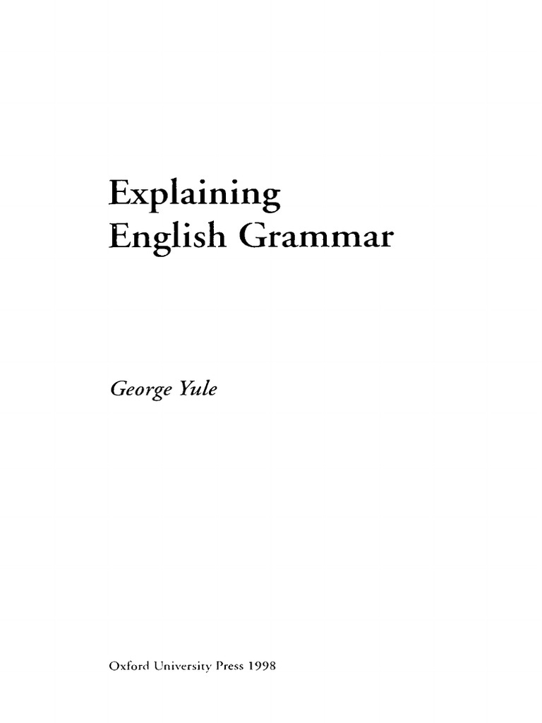 Yule g Explaining English Grammar | PDF
