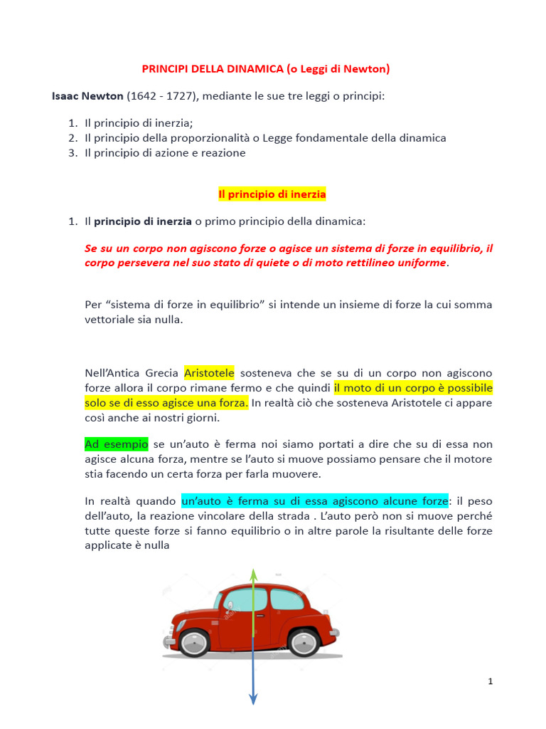 Principi Della Dinamica | PDF