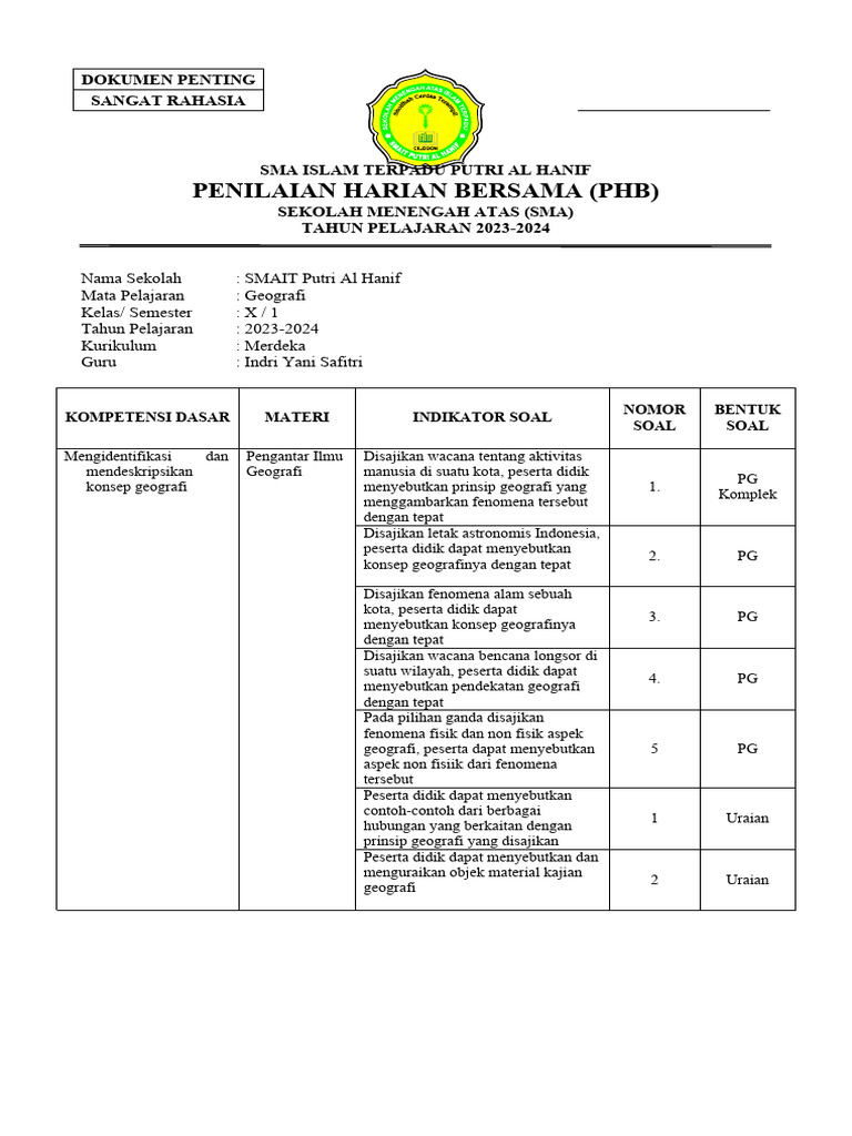 Geografi PHB PDF