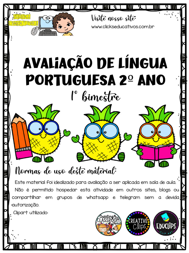 Avaliação de Língua Portuguesa 2º Ano | PDF