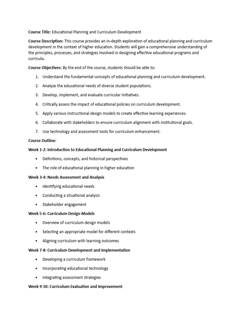 Curriculum Syllabus PDF Curriculum Educational Assessment