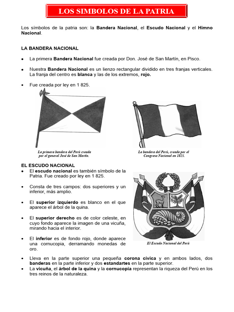 Simbolos-de-la-patria-Para-Segundo-de-Primaria | PDF