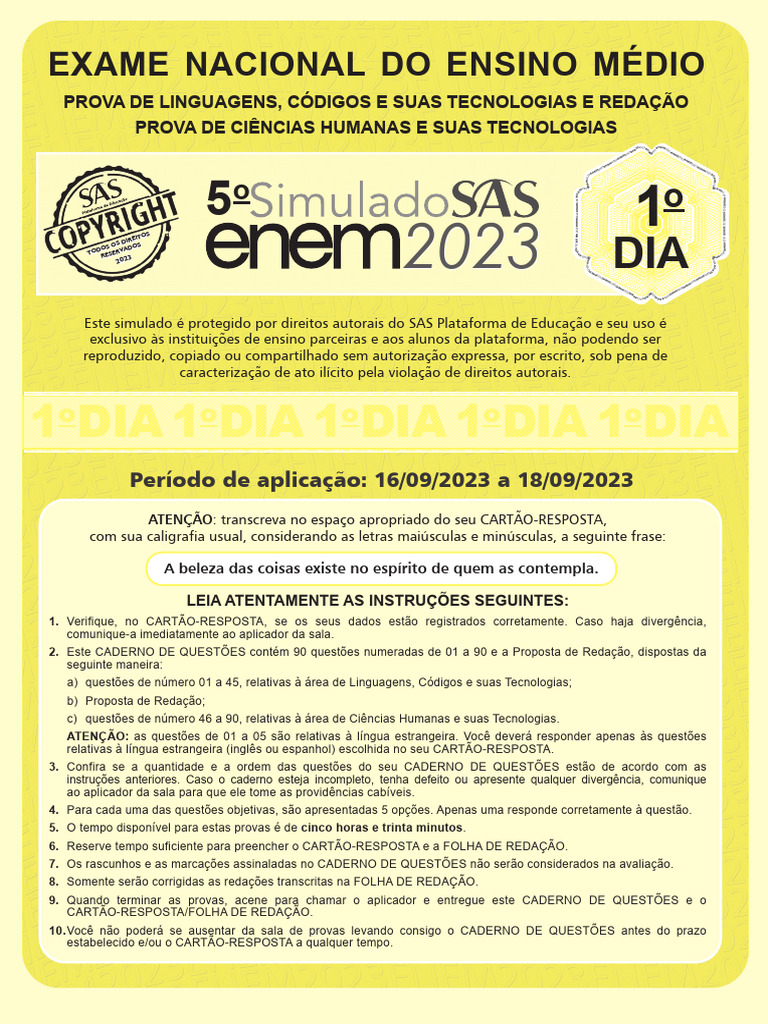 Simulado 2, PDF, Lazer