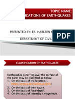 CLASSIFICATION OF EARTHQUAKE