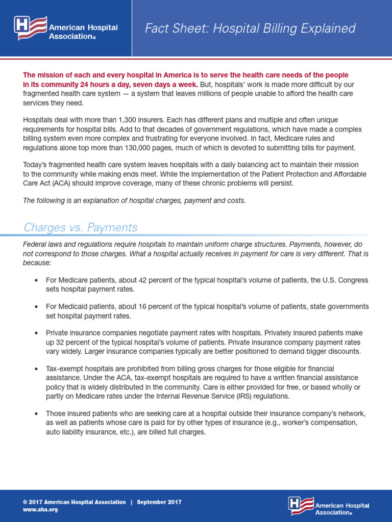 Factsheet Hospital Billing Explained 9 2017 PDF