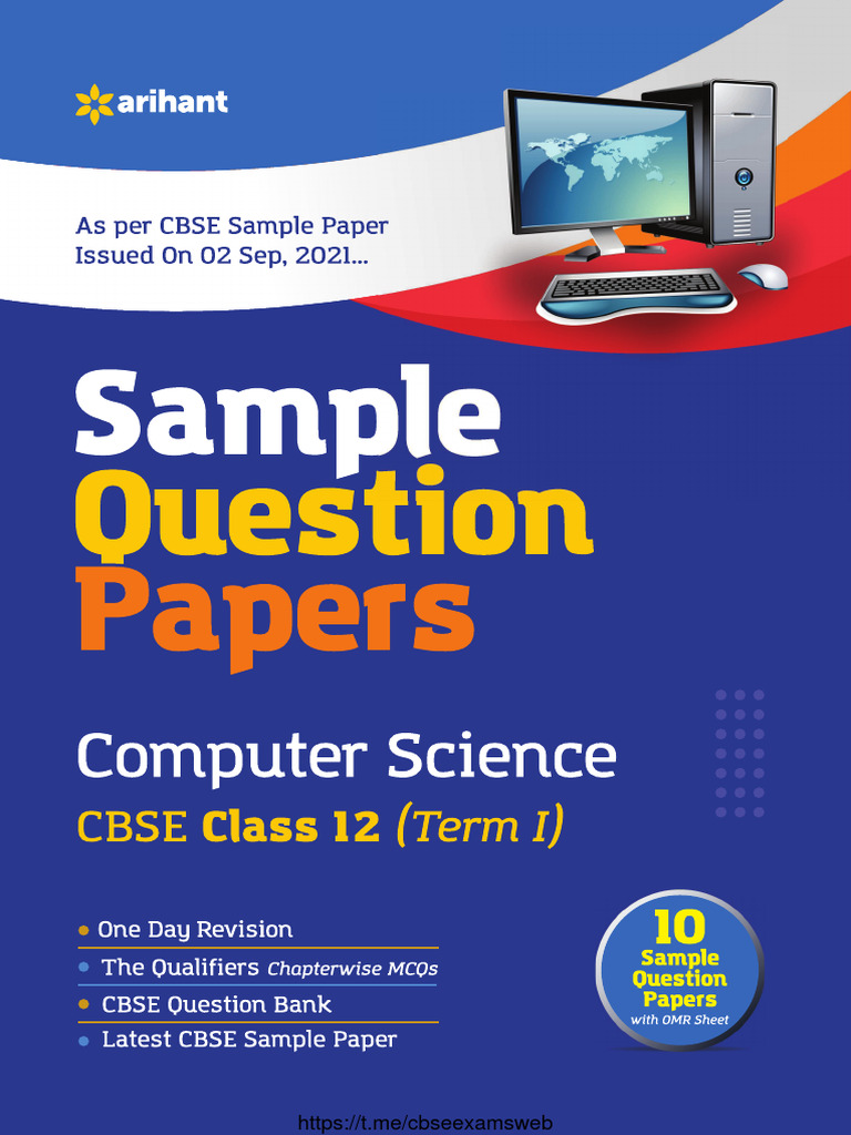 Arihant Computer Science Class 12 Term 1 Sample Papers PDF Parameter Programming