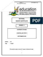 2022 Business Studies Grade 11 Controlled Test 2 Question Paper