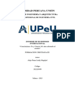 INFORME FORMACION CRISTIANA III CREACIONISMO ALEJO PUMA LEIDY MAGDYEL