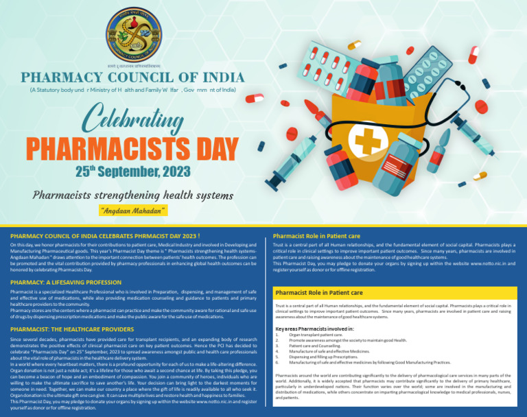 Celebrating Pharmacists Day Poster 25092023 Pdf Pharmacist Pharmacy
