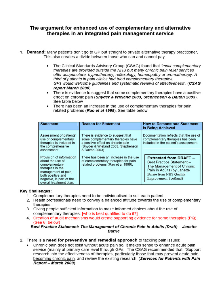 Alternative Therapies For Chronic Pain Management – Part 3