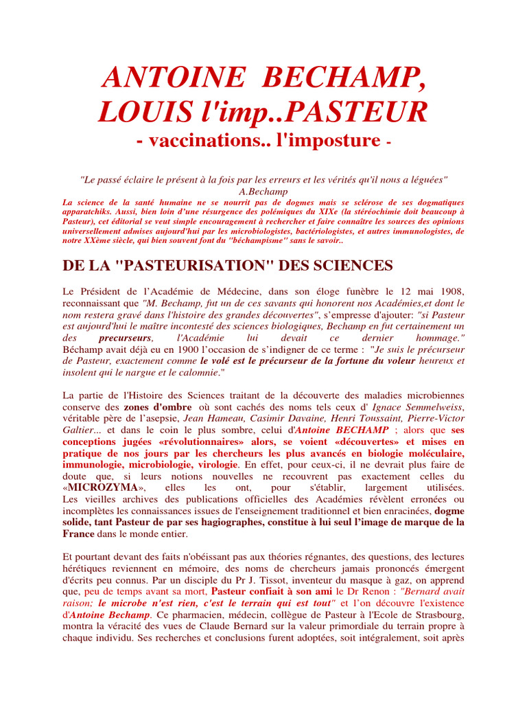 Bechamp Pasteur | PDF