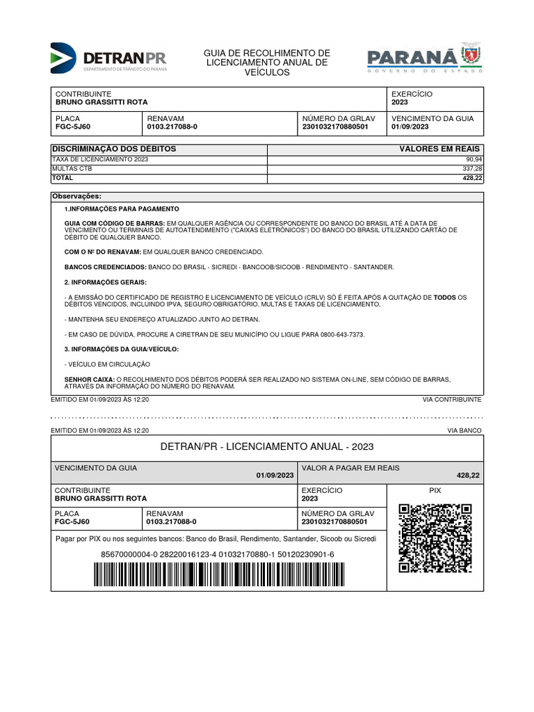 Guia de Licenciamento Anual 2023 | PDF