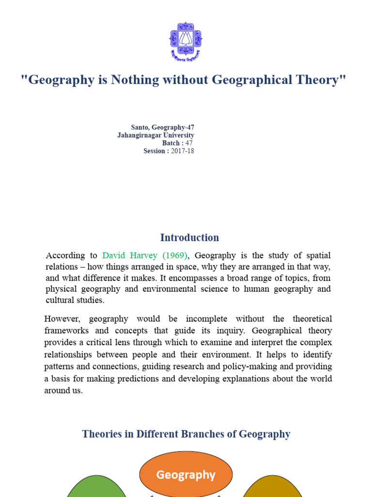 Theory of Geography | PDF | Geography | Theory
