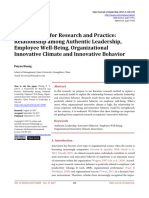 A Framework for Research and Practice_Relationship Among Authentic Leadership Employee Well Being Organizational Innovative Climate and Innovative Behavior