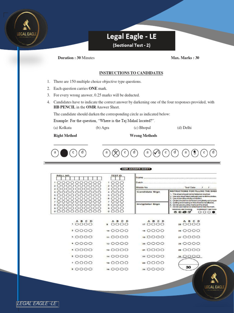 Legal Eagle Sectional Test2 (CR) PDF Labour Economics Child Labour
